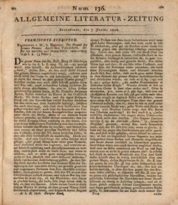 Allgemeine Literatur-Zeitung (Literarisches Zentralblatt für Deutschland) Samstag 7. Juni 1806