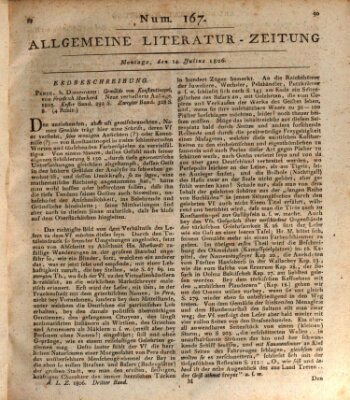 Allgemeine Literatur-Zeitung (Literarisches Zentralblatt für Deutschland) Montag 14. Juli 1806