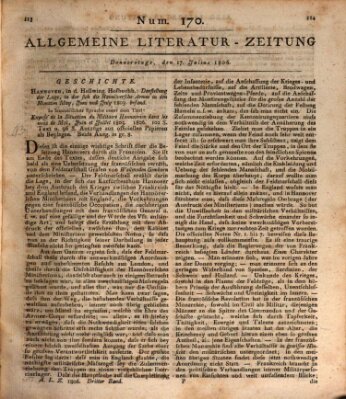 Allgemeine Literatur-Zeitung (Literarisches Zentralblatt für Deutschland) Donnerstag 17. Juli 1806