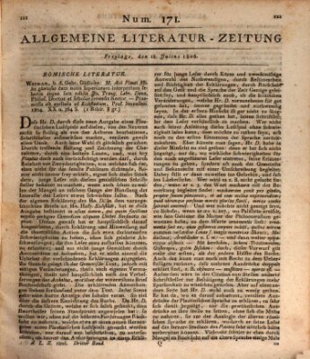 Allgemeine Literatur-Zeitung (Literarisches Zentralblatt für Deutschland) Freitag 18. Juli 1806