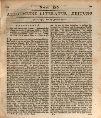Allgemeine Literatur-Zeitung (Literarisches Zentralblatt für Deutschland) Dienstag 29. Juli 1806