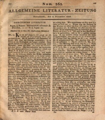 Allgemeine Literatur-Zeitung (Literarisches Zentralblatt für Deutschland) Samstag 8. November 1806