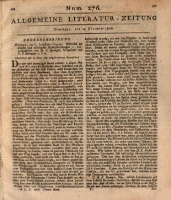 Allgemeine Literatur-Zeitung (Literarisches Zentralblatt für Deutschland) Dienstag 25. November 1806