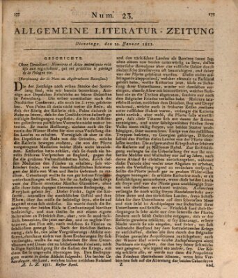 Allgemeine Literatur-Zeitung (Literarisches Zentralblatt für Deutschland) Dienstag 22. Januar 1811