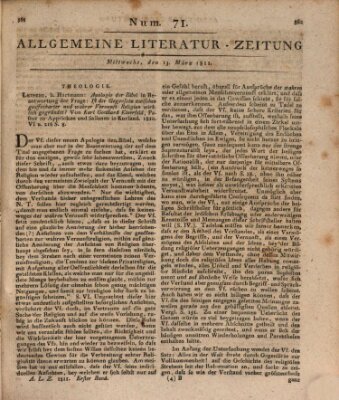 Allgemeine Literatur-Zeitung (Literarisches Zentralblatt für Deutschland) Mittwoch 13. März 1811