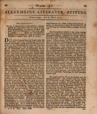 Allgemeine Literatur-Zeitung (Literarisches Zentralblatt für Deutschland) Donnerstag 28. März 1811