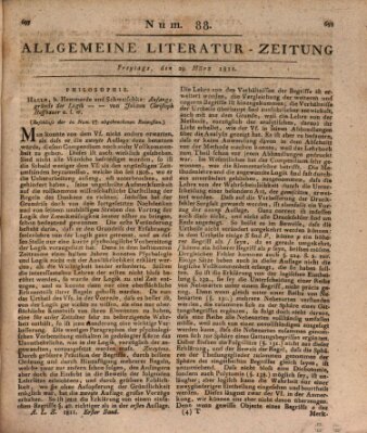 Allgemeine Literatur-Zeitung (Literarisches Zentralblatt für Deutschland) Freitag 29. März 1811