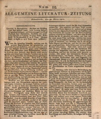 Allgemeine Literatur-Zeitung (Literarisches Zentralblatt für Deutschland) Samstag 30. März 1811