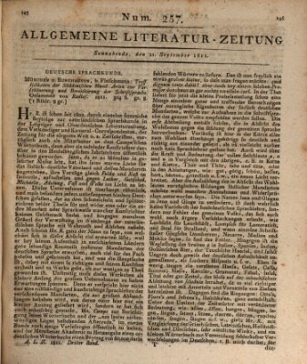 Allgemeine Literatur-Zeitung (Literarisches Zentralblatt für Deutschland) Samstag 21. September 1811