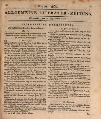 Allgemeine Literatur-Zeitung (Literarisches Zentralblatt für Deutschland) Mittwoch 25. September 1811