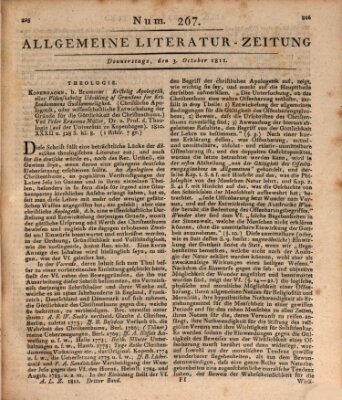Allgemeine Literatur-Zeitung (Literarisches Zentralblatt für Deutschland) Donnerstag 3. Oktober 1811