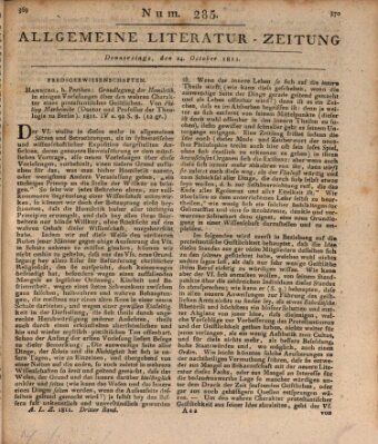 Allgemeine Literatur-Zeitung (Literarisches Zentralblatt für Deutschland) Donnerstag 24. Oktober 1811
