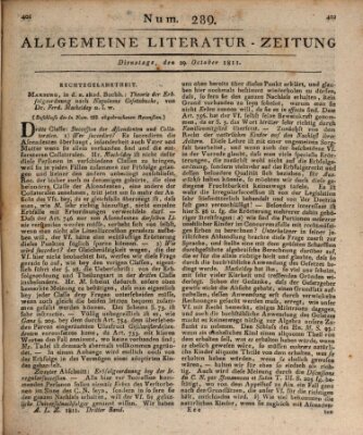 Allgemeine Literatur-Zeitung (Literarisches Zentralblatt für Deutschland) Dienstag 29. Oktober 1811