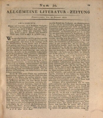 Allgemeine Literatur-Zeitung (Literarisches Zentralblatt für Deutschland) Donnerstag 23. Januar 1812