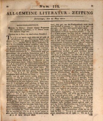 Allgemeine Literatur-Zeitung (Literarisches Zentralblatt für Deutschland) Dienstag 12. Mai 1812
