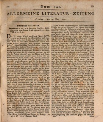 Allgemeine Literatur-Zeitung (Literarisches Zentralblatt für Deutschland) Freitag 29. Mai 1812