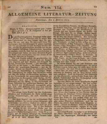 Allgemeine Literatur-Zeitung (Literarisches Zentralblatt für Deutschland) Dienstag 2. Juni 1812