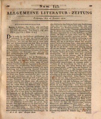 Allgemeine Literatur-Zeitung (Literarisches Zentralblatt für Deutschland) Freitag 12. Juni 1812