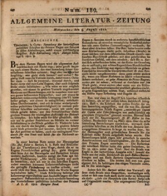 Allgemeine Literatur-Zeitung (Literarisches Zentralblatt für Deutschland) Mittwoch 5. August 1812