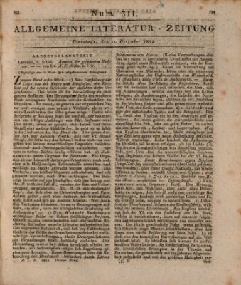 Allgemeine Literatur-Zeitung (Literarisches Zentralblatt für Deutschland) Dienstag 15. Dezember 1812