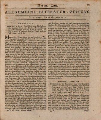Allgemeine Literatur-Zeitung (Literarisches Zentralblatt für Deutschland) Donnerstag 24. Dezember 1812