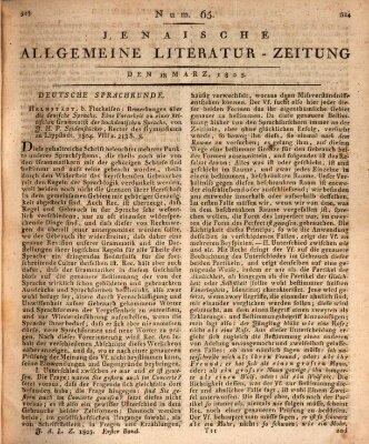 Jenaische allgemeine Literatur-Zeitung vom Jahre ... Montag 18. März 1805