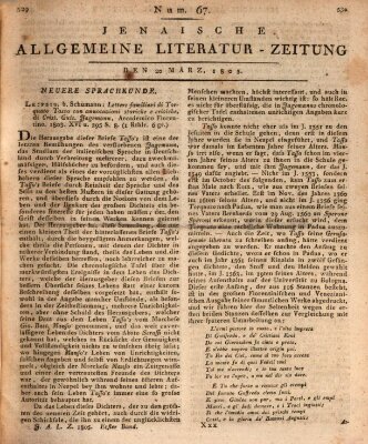 Jenaische allgemeine Literatur-Zeitung vom Jahre ... Mittwoch 20. März 1805