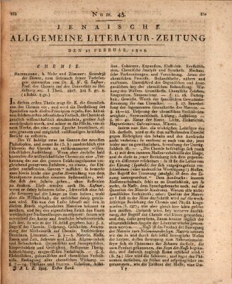 Jenaische allgemeine Literatur-Zeitung vom Jahre ... Dienstag 23. Februar 1808