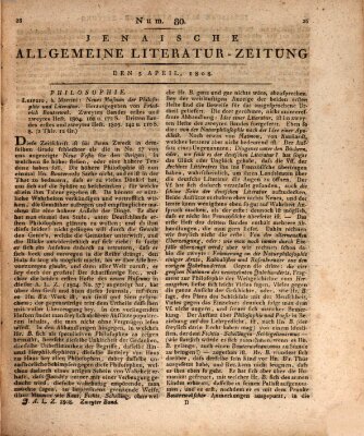 Jenaische allgemeine Literatur-Zeitung vom Jahre ... Dienstag 5. April 1808