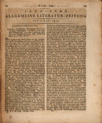 Jenaische allgemeine Literatur-Zeitung vom Jahre ... Samstag 21. Mai 1808