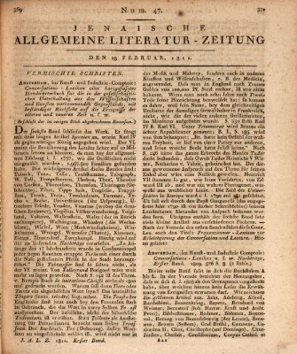 Jenaische allgemeine Literatur-Zeitung vom Jahre ... Donnerstag 28. Februar 1811