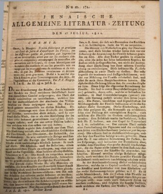 Jenaische allgemeine Literatur-Zeitung vom Jahre ... Samstag 27. Juli 1811