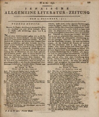 Jenaische allgemeine Literatur-Zeitung vom Jahre ... Samstag 21. Dezember 1811