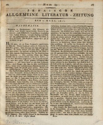 Jenaische allgemeine Literatur-Zeitung vom Jahre ... Samstag 21. März 1812