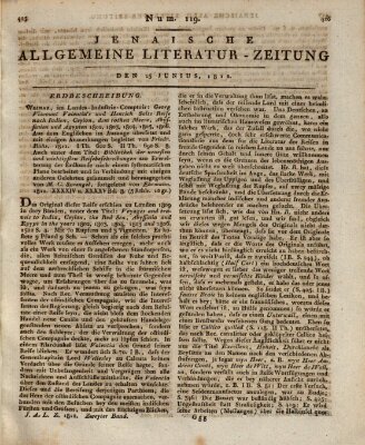 Jenaische allgemeine Literatur-Zeitung vom Jahre ... Montag 15. Juni 1812