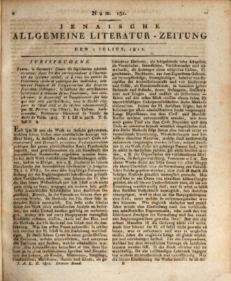 Jenaische allgemeine Literatur-Zeitung vom Jahre ... Donnerstag 2. Juli 1812