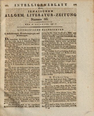 Jenaische allgemeine Literatur-Zeitung vom Jahre ... Mittwoch 18. November 1812