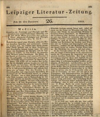 Leipziger Literaturzeitung Donnerstag 30. Januar 1812