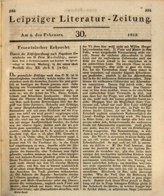 Leipziger Literaturzeitung Dienstag 4. Februar 1812