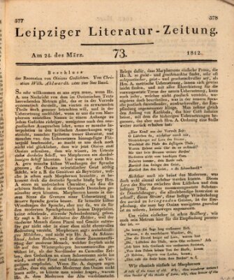 Leipziger Literaturzeitung Dienstag 24. März 1812