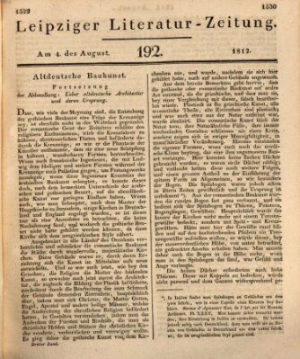 Leipziger Literaturzeitung Dienstag 4. August 1812