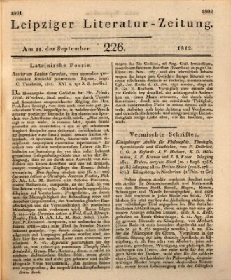 Leipziger Literaturzeitung Freitag 11. September 1812