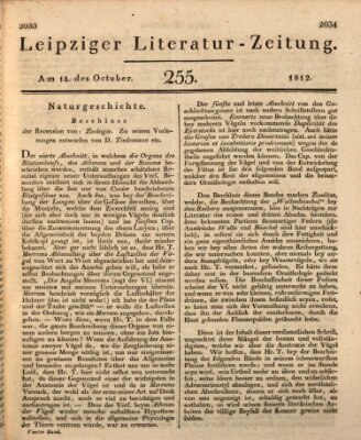 Leipziger Literaturzeitung Mittwoch 14. Oktober 1812