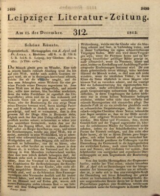 Leipziger Literaturzeitung Dienstag 15. Dezember 1812