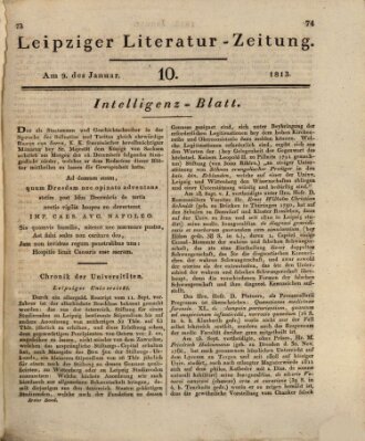 Leipziger Literaturzeitung Samstag 9. Januar 1813
