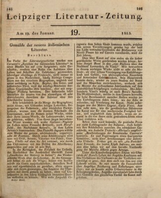 Leipziger Literaturzeitung Dienstag 19. Januar 1813