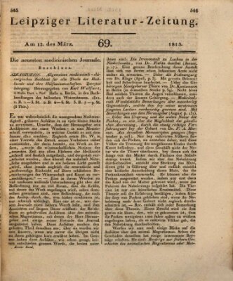 Leipziger Literaturzeitung Freitag 12. März 1813