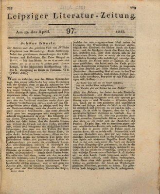 Leipziger Literaturzeitung Dienstag 13. April 1813