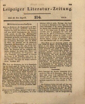Leipziger Literaturzeitung Dienstag 20. April 1813