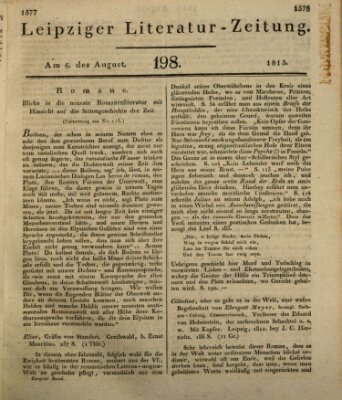 Leipziger Literaturzeitung Freitag 6. August 1813